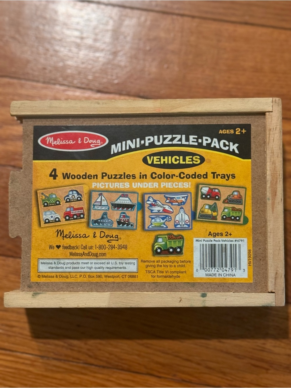 Melissa & Doug Vehicles Mini Puzzle Pack - Yellow Box with Multicolored Puzzles